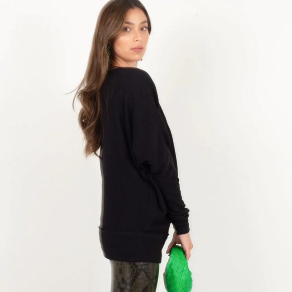 New Free People Cozy with You surplice wrap crossover knit ribbed boxy sweater - Picture 3 of 14